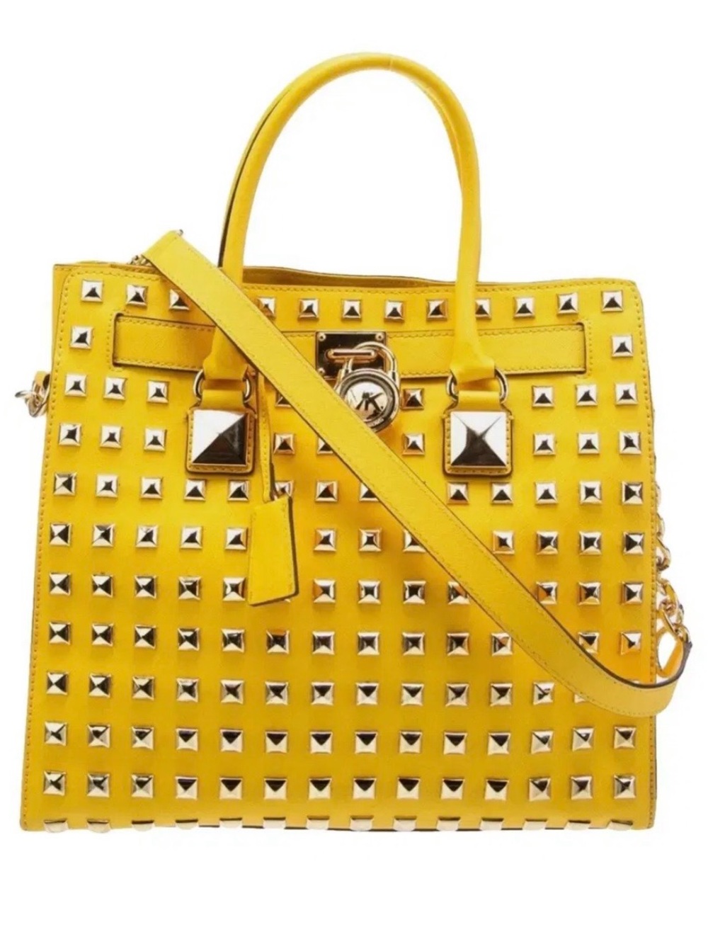 Michael Kors Hamilton Studded Leather Satchel - Picture 2 of 10